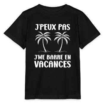 je suis en vacances - T-shirt bio MINI CREATOR Stanley/Stella Enfant - noir - Devant - Mikhail (115cm)