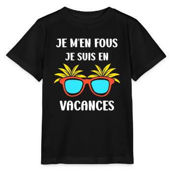 je suis en vacances - T-shirt bio MINI CREATOR Stanley/Stella Enfant - noir - Devant - Mikhail (115cm)