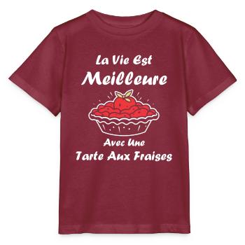Tarte aux fraises - T-shirt bio MINI CREATOR Stanley/Stella Enfant - bordeaux - Devant - Kain (125cm)