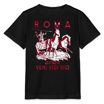 ROMA STREITWAGEN SPQR VENI VIDI VICI - Stanley/Stella Kinder T-Shirt MINI CREATOR  - Schwarz - Vorne - Mikhail (115cm)