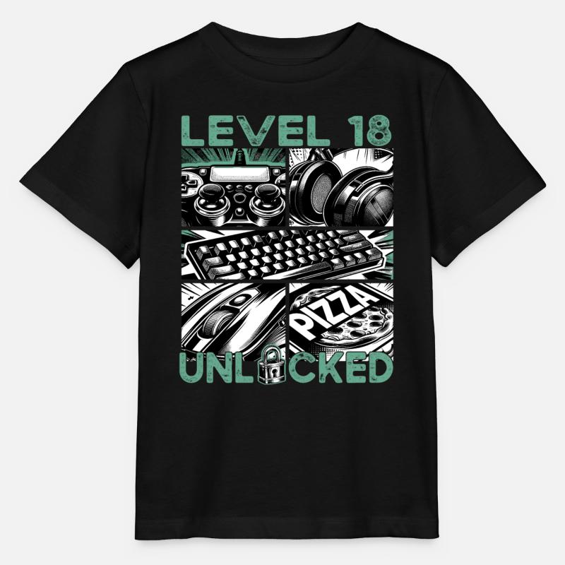 Geburtstag Level 18 freigeschaltet Gaming & Zocker - Stanley/Stella Kinder T-Shirt MINI CREATOR  - Schwarz