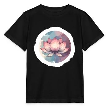 Lotusblüte gezeichnet - Stanley/Stella Kinder T-Shirt MINI CREATOR  - Schwarz - Vorne - Mikhail (115cm)