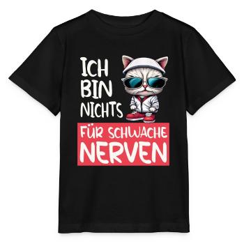 Je ne suis pas pour les âmes sensibles - Funny Cat - T-shirt bio MINI CREATOR Stanley/Stella Enfant - noir - Devant - Mikhail (115cm)