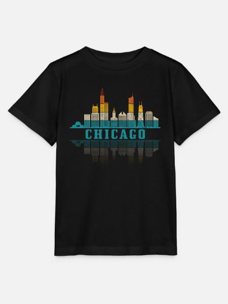 Chicago Illinois Souvenir Geschenk - Stanley/Stella Kinder T-Shirt MINI CREATOR - Schwarz