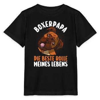 chien chien papa boxeur allemand papa boxeur allemand - T-shirt bio MINI CREATOR Stanley/Stella Enfant - noir - Devant - Mikhail (115cm)