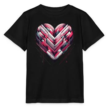 Futuristic Heart - Stanley/Stella MINI CREATOR Kids’ T-Shirt - black - Front - Mikhail (115cm)