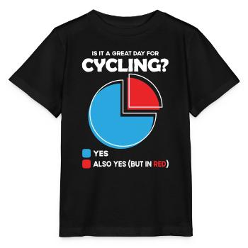 Is it a great Day for cycling - Stanley/Stella MINI CREATOR Kids’ T-Shirt - black - Front - Mikhail (115cm)