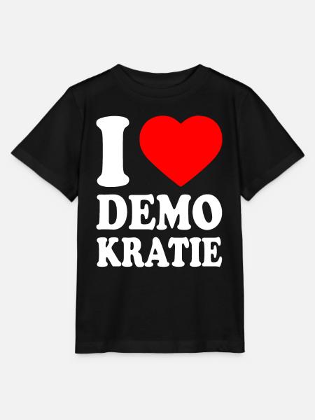 i love demokratie - Stanley/Stella Kinder T-Shirt MINI CREATOR - Schwarz