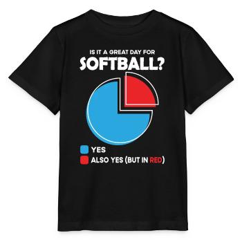 Is it a great Day for softball - Stanley/Stella MINI CREATOR Kids’ T-Shirt - black - Front - Mikhail (115cm)