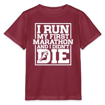 26. 2 Marathonläufer Lustiger Marathon Zitat - Stanley/Stella Kinder T-Shirt MINI CREATOR  - Burgunderrot - Vorne - Kain (125cm)