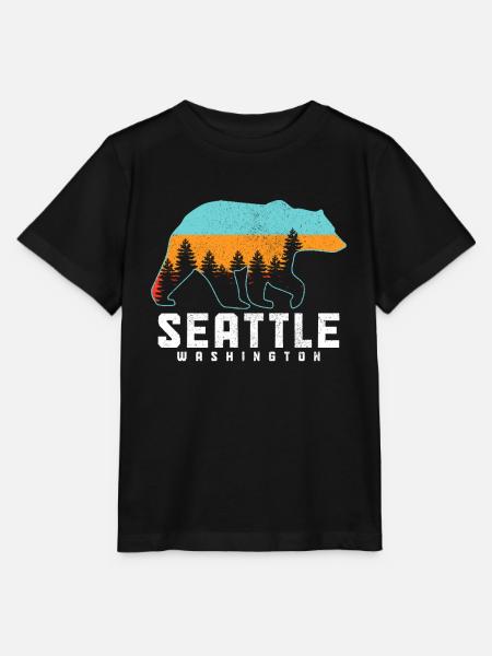 Seattle Washington Souvenir Geschenk - Stanley/Stella Kinder T-Shirt MINI CREATOR - Schwarz