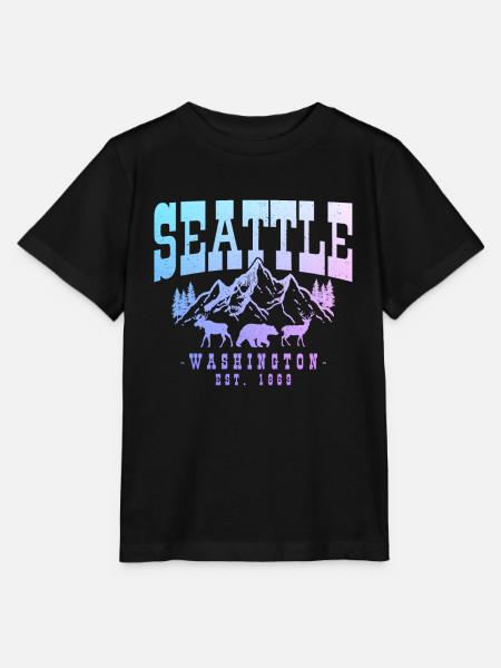 Seattle Washington Souvenir Geschenk - Stanley/Stella Kinder T-Shirt MINI CREATOR - Schwarz