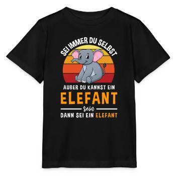 Elefanten Rüsseltier Dickhäuter Elefant - Stanley/Stella Kinder T-Shirt MINI CREATOR  - Schwarz - Vorne - Mikhail (115cm)