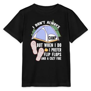Camping Flip Flops Camper Natur Outdoor - Stanley/Stella Kinder T-Shirt MINI CREATOR  - Schwarz - Vorne - Mikhail (115cm)
