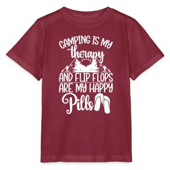 Camping Flip Flops Camper Nature Outdoor - Stanley/Stella MINI CREATOR Kids’ T-Shirt - burgundy - Front - Kain (125cm)