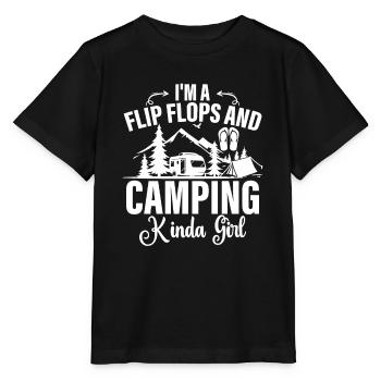 Camping Flip Flops Camper Natur Outdoor - Stanley/Stella Kinder T-Shirt MINI CREATOR  - Schwarz - Vorne - Mikhail (115cm)