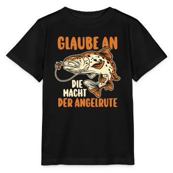 Angler Fishing Fishing Rod Fishing - Stanley/Stella MINI CREATOR Kids’ T-Shirt - black - Front - Mikhail (115cm)