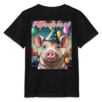 PIG CELEBRATION BEAST - Stanley/Stella MINI CREATOR Kids’ T-Shirt - black - Front - Mikhail (115cm)