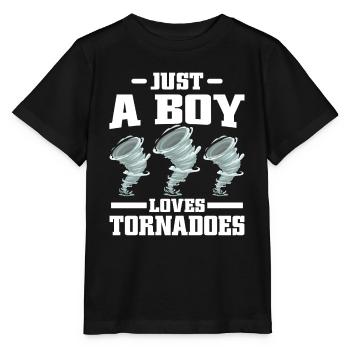 Funny Tornado Hurricane Weather Chaser - Stanley/Stella MINI CREATOR Kids’ T-Shirt - black - Front - Mikhail (115cm)