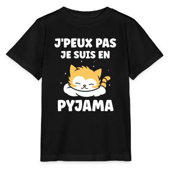 Je peux pas je suis en pyjama - T-shirt bio MINI CREATOR Stanley/Stella Enfant - noir - Devant - Mikhail (115cm)
