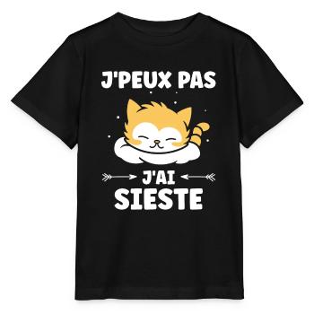 J'ai sieste - T-shirt bio MINI CREATOR Stanley/Stella Enfant - noir - Devant - Mikhail (115cm)