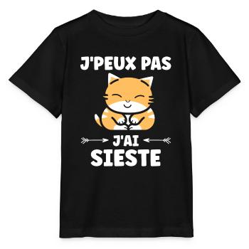 J'ai sieste - T-shirt bio MINI CREATOR Stanley/Stella Enfant - noir - Devant - Mikhail (115cm)