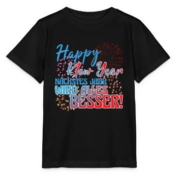 Silvester Neujahr Silvesterparty - Stanley/Stella Kinder T-Shirt MINI CREATOR  - Schwarz - Vorne - Mikhail (115cm)