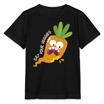 Eat Your Veggies Vegan Vegetarier Veggies Veganer - Stanley/Stella MINI CREATOR Kids’ T-Shirt - black - Front - Mikhail (115cm)