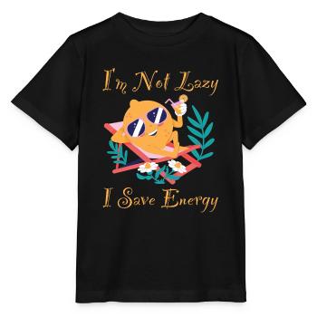 Je Ne Suis Pas Paresseux J’économise de l’énergie Citron Paresseux Drôle - T-shirt bio MINI CREATOR Stanley/Stella Enfant - noir - Devant - Mikhail (115cm)