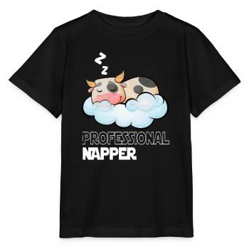 Professinonal Napper Cow Sleeping Late Riser - Stanley/Stella MINI CREATOR Kids’ T-Shirt - black - Front - Mikhail (115cm)