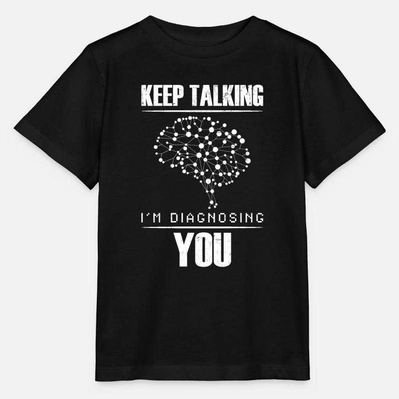 Hör auf zu reden ich stelle dir eine Diagnose - Stanley/Stella Kinder T-Shirt MINI CREATOR  - Schwarz