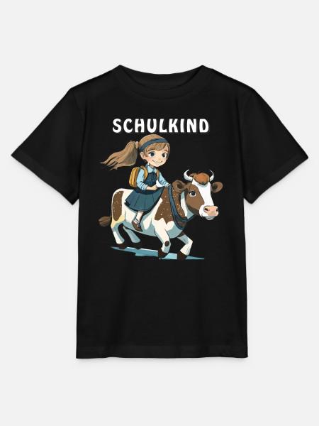 SCHULKIND MÄDCHEN KUH - Stanley/Stella Kinder T-Shirt MINI CREATOR - Schwarz