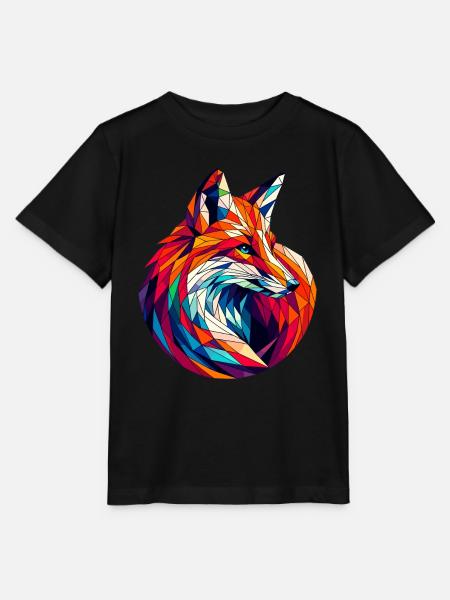 Fuchs in Polygonendarstellung - Stanley/Stella Kinder T-Shirt MINI CREATOR - Schwarz