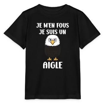 Citation humour Oiseau aigle - T-shirt bio MINI CREATOR Stanley/Stella Enfant - noir - Devant - Mikhail (115cm)