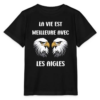 Citation humour Oiseau aigle - T-shirt bio MINI CREATOR Stanley/Stella Enfant - noir - Devant - Mikhail (115cm)