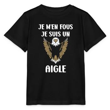 Citation humour Oiseau aigle - T-shirt bio MINI CREATOR Stanley/Stella Enfant - noir - Devant - Mikhail (115cm)