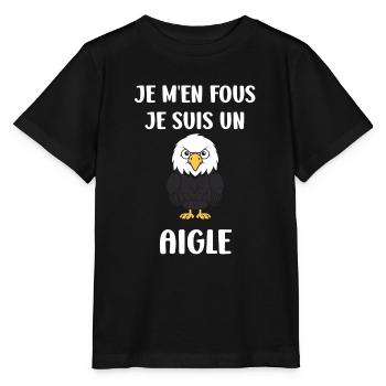 Citation humour Oiseau aigle - T-shirt bio MINI CREATOR Stanley/Stella Enfant - noir - Devant - Mikhail (115cm)