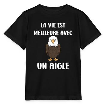 Citation humour Oiseau aigle - T-shirt bio MINI CREATOR Stanley/Stella Enfant - noir - Devant - Mikhail (115cm)