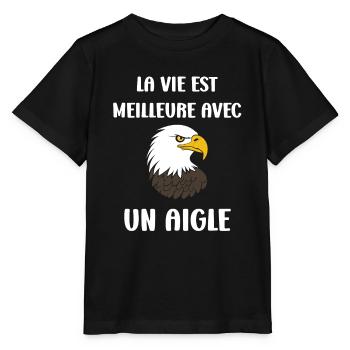 Citation humour Oiseau aigle - T-shirt bio MINI CREATOR Stanley/Stella Enfant - noir - Devant - Mikhail (115cm)