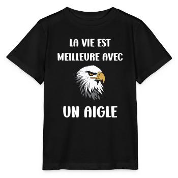Citation humour Oiseau aigle - T-shirt bio MINI CREATOR Stanley/Stella Enfant - noir - Devant - Mikhail (115cm)