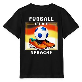 FUßBALL FUßBALLSCHUHE FUßBALL IST DIE SPRACHE - Stanley/Stella Kinder T-Shirt MINI CREATOR  - Schwarz - Vorne - Mikhail (115cm)