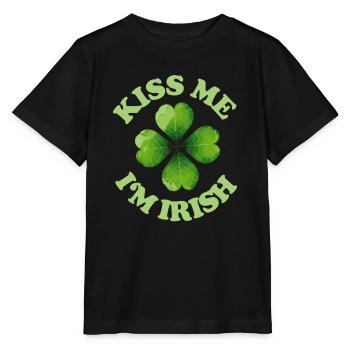 Kiss Me I'm Irish St Patricks - Stanley/Stella MINI CREATOR Kids’ T-Shirt - black - Front - Mikhail (115cm)