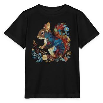 Eichhörnchen - Stanley/Stella Kinder T-Shirt MINI CREATOR  - Schwarz - Vorne - Mikhail (115cm)