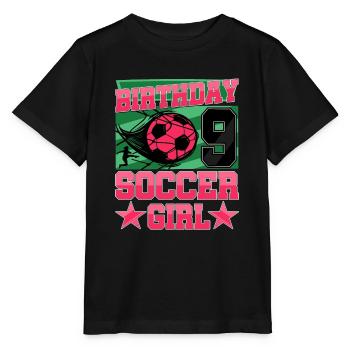 9th birthday Girl Soccer 9 Years Old Gifts - Stanley/Stella Kinder T-Shirt MINI CREATOR  - Schwarz - Vorne - Mikhail (115cm)