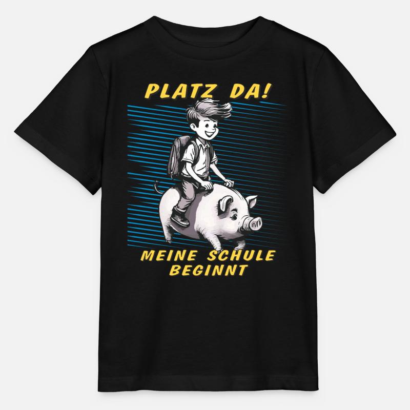 SCHWEIN KIND JUNGE SCHULE BEGINNT - Stanley/Stella Kinder T-Shirt MINI CREATOR  - Schwarz