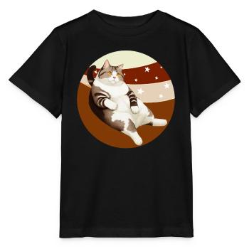 KATZE FETT - Stanley/Stella Kinder T-Shirt MINI CREATOR  - Schwarz - Vorne - Mikhail (115cm)