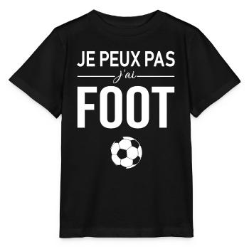 Je Peux pas j'ai foot football joueur Footballeur - T-shirt bio MINI CREATOR Stanley/Stella Enfant - noir - Devant - Mikhail (115cm)