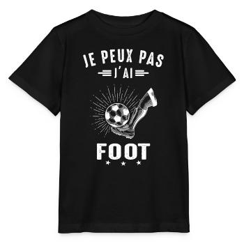 Je Peux pas j'ai foot football joueur Footballeur - T-shirt bio MINI CREATOR Stanley/Stella Enfant - noir - Devant - Mikhail (115cm)