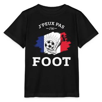 Je Peux pas j'ai foot football joueur Footballeur - T-shirt bio MINI CREATOR Stanley/Stella Enfant - noir - Devant - Mikhail (115cm)