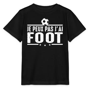 Je Peux pas j'ai foot football joueur Footballeur - T-shirt bio MINI CREATOR Stanley/Stella Enfant - noir - Devant - Mikhail (115cm)
